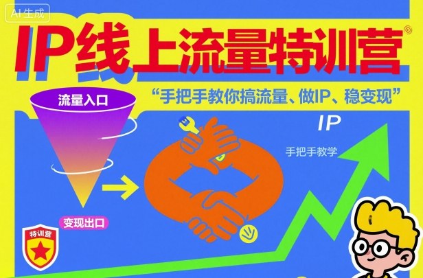 IP线上流量特训营，手把手教你搞流量、做IP、稳变现-选优云网创