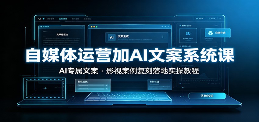 自媒体运营加AI文案系统课：：AI专属文案，影视案例复刻落地实操教程-选优云网创
