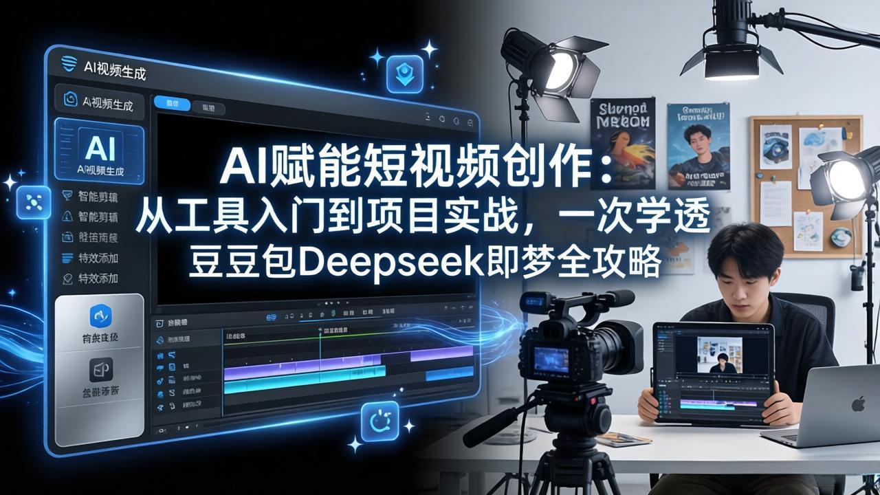 AI赋能短视频创作：从工具入门到项目实战，一次学透豆包Deepseek即梦全攻略-选优云网创