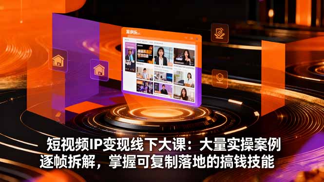 短视频IP变现线下大课：大量实操案例逐帧拆解，掌握可复制落地的搞钱技能-选优云网创