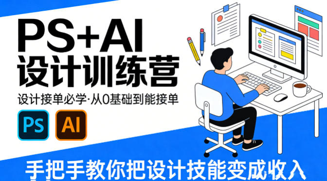 设计接单必学，PS+AI设计训练营，从0基础到能接单，手把手教你把设计技能变成收入-选优云网创