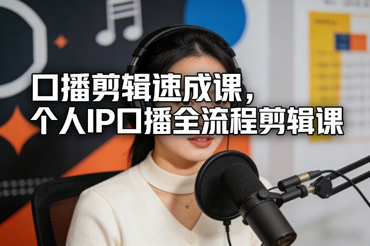 口播剪辑速成课，个人IP口播全流程剪辑课-选优云网创