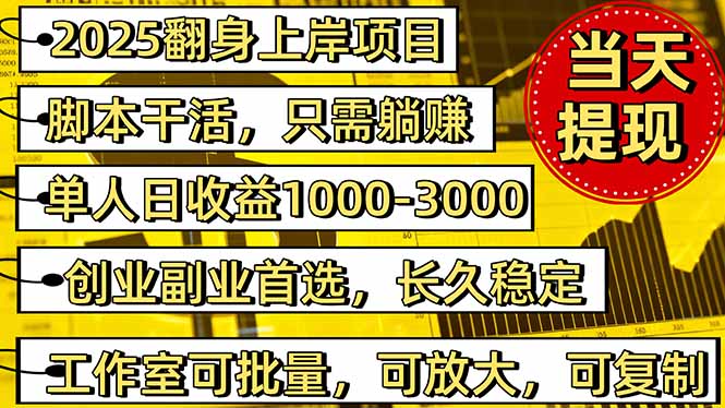 2025翻身上岸项目脚本干活，内部客户经理内部开号，单人日收益1000-300…-选优云网创