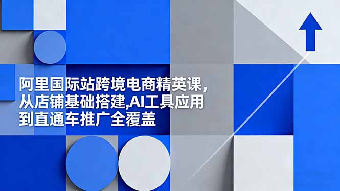 阿里国际站跨境电商精英课，从店铺基础搭建,AI工具应用到直通车推广全覆盖-选优云网创