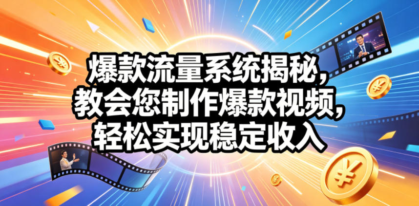 爆款流量系统揭秘，教会您制作爆款视频，轻松实现稳定收入【原创双语字幕】-选优云网创