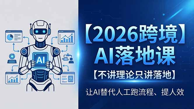 2026跨境AI落地课，不讲理论只讲落地，让AI替代人工跑流程、提人效-选优云网创