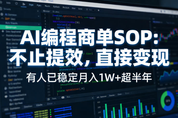 AI编程商单SOP，AI编程不能只给工作提效，还要直接变现，有人已经稳定月入1W+半年了-选优云网创