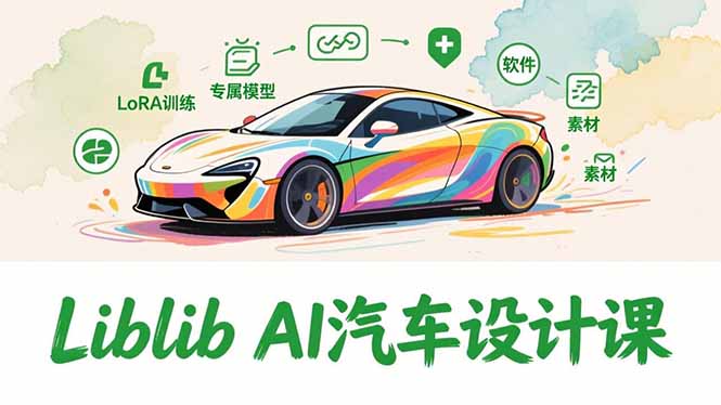 2025Liblib AI汽车设计课，文生图入门、LoRA训练、专属模型，快速上手【实战+解说+软件+素材】-选优云网创