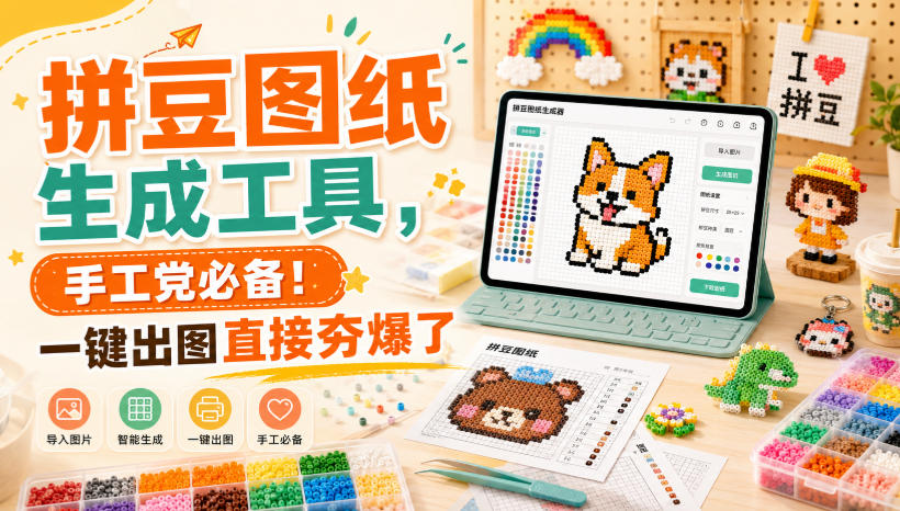 拼豆图纸生成工具,手工党必备!一键出图直接夯爆了-选优云网创
