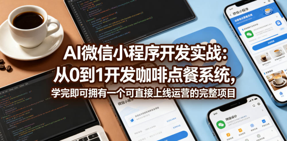 AI微信小程序开发实战：从0到1开发咖啡点餐系统，学完即可拥有一个可直接上线运营的完整项目-选优云网创