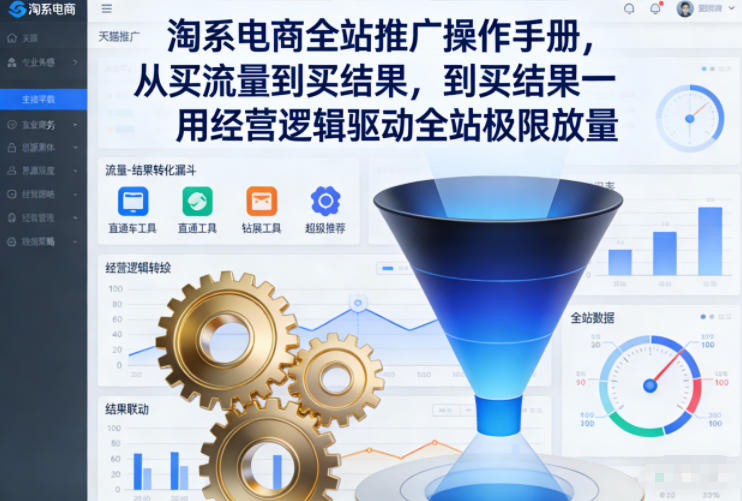 淘系电商全站推广操作手册，从买流量到买结果一用经营逻辑驱动全站极限放量-选优云网创
