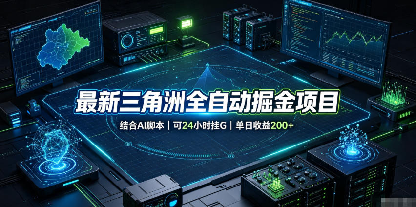 最新三角洲全自动掘金项目,结合AI脚本,可24小时挂G,单日收益200+【揭秘】-选优云网创