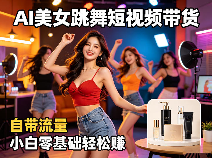 AI美女跳舞短视频带货：自带流量，小白零基础轻松賺，详细拆解-选优云网创