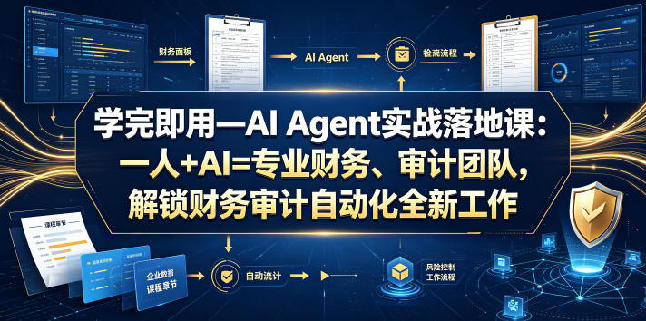 学完即用—AI Agent实战落地课：一人+AI=专业财务、审计团队，解锁财务审计自动化全新工作模式(更新0818)-选优云网创