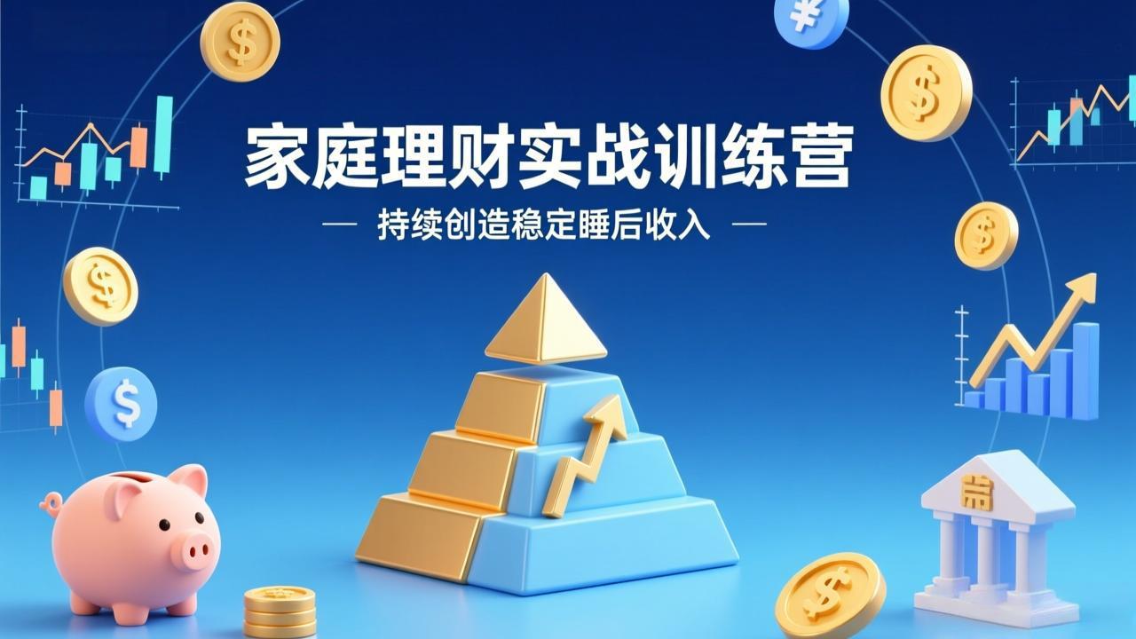 家庭理财实战训练营:从0到1建体系,三阶进阶层层递进,助你持续创造稳定睡后收入-选优云网创