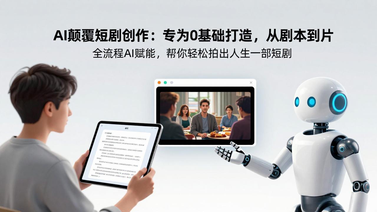 AI颠覆短剧创作：专为0基础打造，从剧本到成片全流程AI赋能，帮你轻松拍出人生第一部短剧-选优云网创