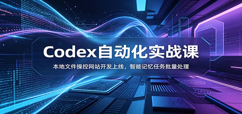 Codex自动化实战课：本地文件操控网站开发上线，智能记忆任务批量处理-选优云网创