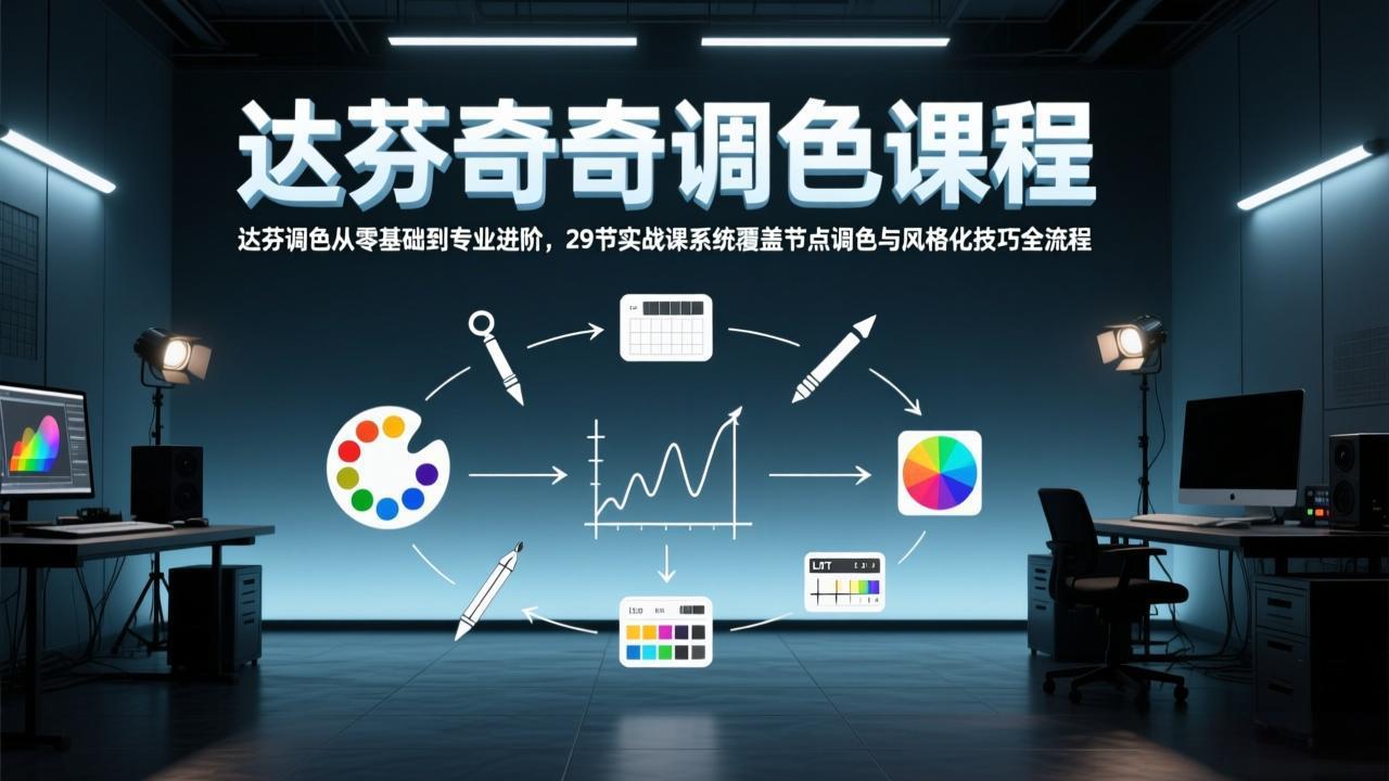 达芬奇调色从零基础到专业进阶，29节实战课系统覆盖节点调色与风格化技巧全流程-选优云网创