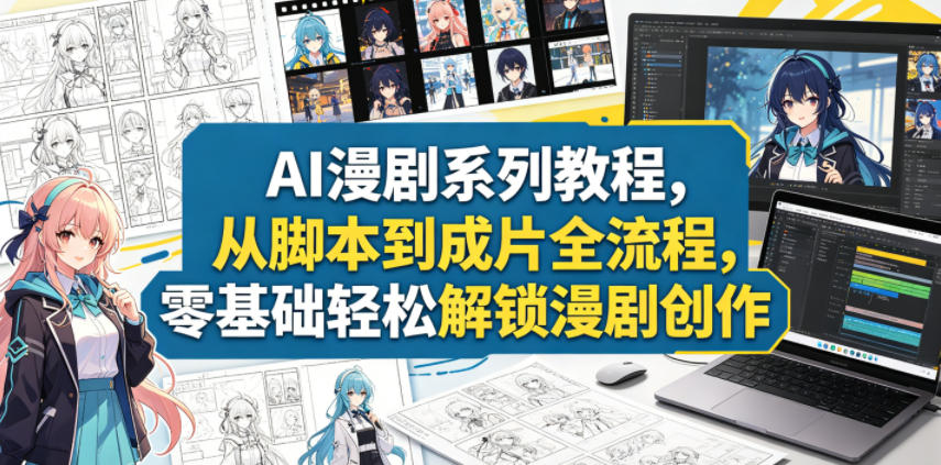 AI漫剧系列教程，从脚本到成片全流程，零基础轻松解锁漫剧创作-选优云网创