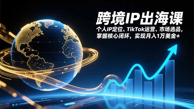 跨境IP出海课,个人IP定位、TikTok运营、市场选品,掌握核心闭环,实现月入1万美金+-选优云网创